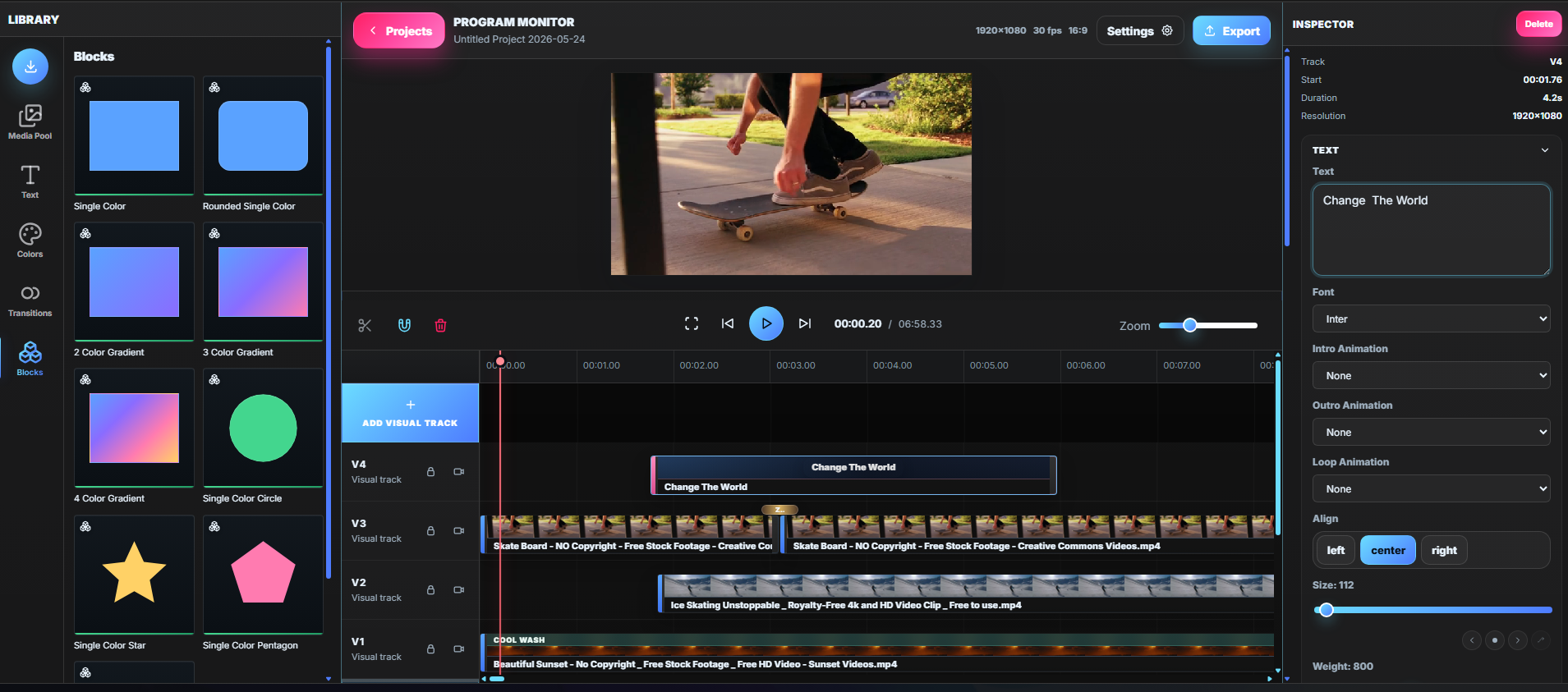 Video Editor interface screenshot